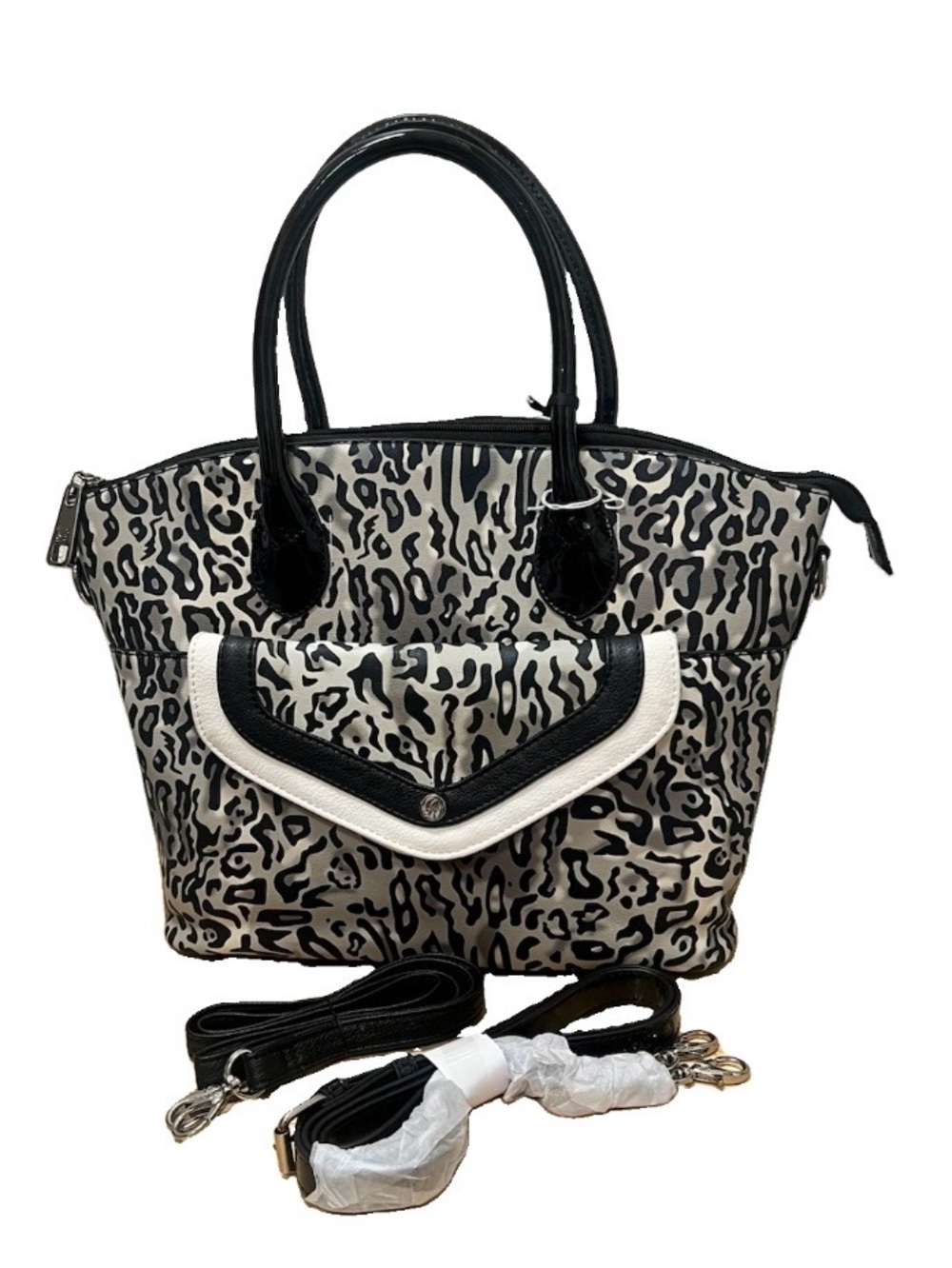 Vintage Grace Adele Black & Gray Leopard-Print Tote - Picture 3 of 10